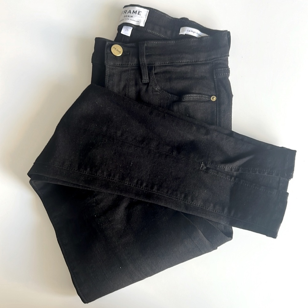 FRAME DENIM Le High Skinny Jeans Black size 25